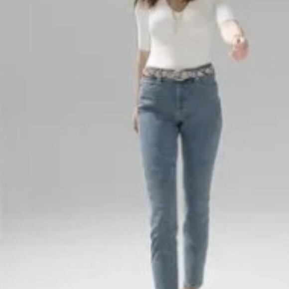 White House Black Market WHBM High-Rise Sculpt Straight Crop Jeans OS - Picture 2 of 16